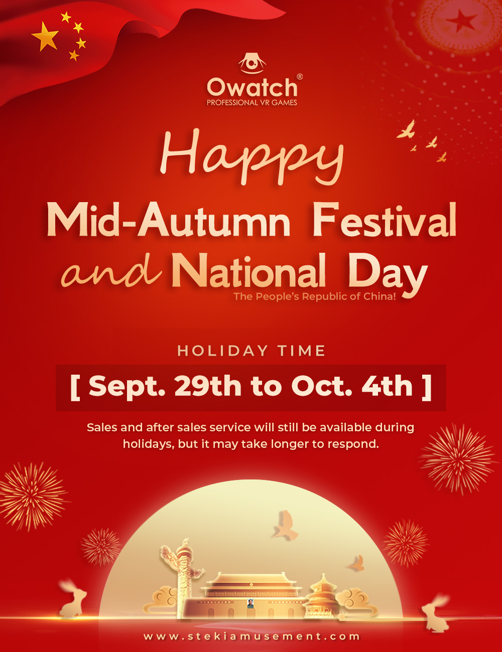 Mid-Autumn Festival and National Day Holiday Notice